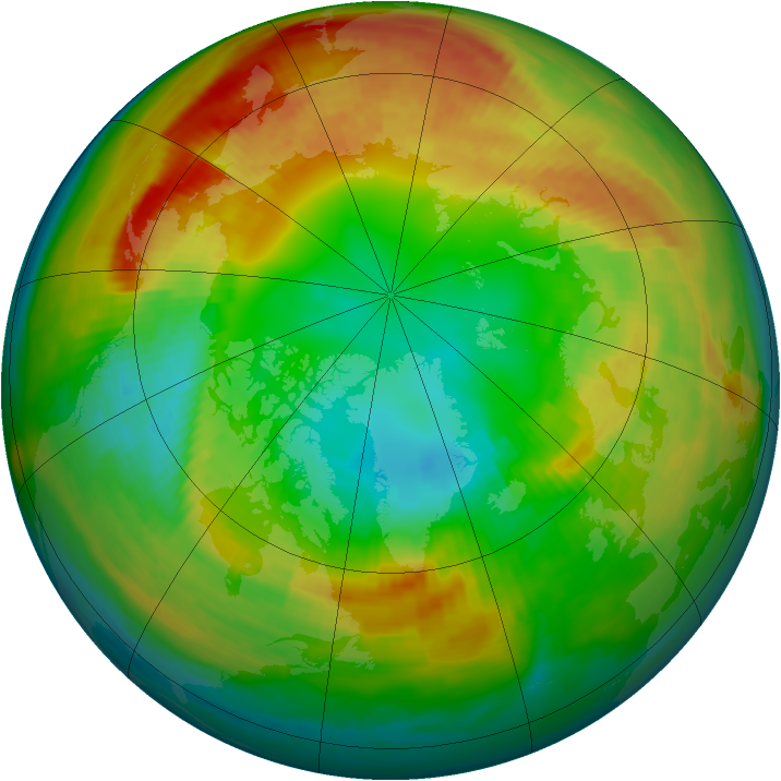 Arctic ozone map for 19 February 2000